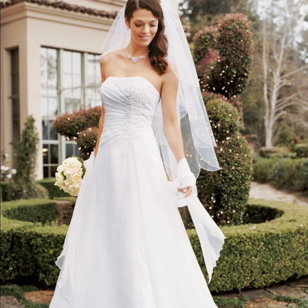 Chiffon A-Line Gown Wedding Dress Size 8